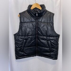 TRIBAL Vegan Leather Vest size Large - black